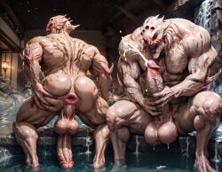 2boys abs ai_generated alien anus ass ass_focus back back_muscles balls bara big_ass big_balls big_muscles big_nipples big_pecs big_penis booster_rex brown_body cum cum_drip cum_on_body cum_on_penis cumshot daddy dilf duo ejaculation erect_nipples erection gay huge_balls huge_cock huge_muscles humanoid hunk male male_only mass_effect muscular muscular_humanoid muscular_male navel nipples nude orgasm pecs penis ugly ugly_male vorcha