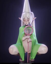 1girls 3d 3d_model 4:5 animated ass breasts cape crawly_(cosplay) elf elf_ear elf_ears elf_female elf_girl female female_only frieren frieren_beyond_journey's_end green_eyes hat hate kneeling looking_at_viewer mp4 naked net no_sound nude nude_female pointed_ears pointed_hat pointy_ears rushzilla shorter_than_10_seconds solo sousou_no_frieren tagme turntable_(animation) twintails vertical_video video white_hair