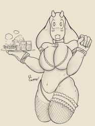 2024 absurd_res anthro ass big_breasts bovid breasts caprine clothing digital_drawing_(artwork) digital_media_(artwork) female gummasonik hi_res horn mammal simple_background slightly_chubby smile solo thick_thighs toriel undertale undertale_(series) underwear wide_hips