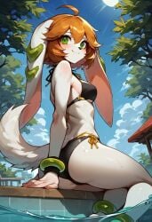 aaaaadw ai_generated anthro bikini blush canine civitai female female_protagonist freedom_planet freedom_planet_2 looking_at_viewer low_effort milla_basset off_model poor_quality video_games