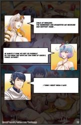 2girls 2koma 3boys after_sex after_vaginal alfonse_(fire_emblem) alternate_costume bare_arms bare_legs bare_midriff bare_shoulders bikini blonde_hair blue_hair breast_grab breasts breasts_out cleavage collarbone colored_inner_hair comic covering_face creampie cum cum_in_mouth cum_in_pussy cum_inside cum_on_body cum_on_breasts cum_on_leg cum_pool double_v drink english_text exhausted exhibitionism female female_pubic_hair ffm_threesome fire_emblem fire_emblem_heroes flower gameplay_mechanics girl_sandwich gloves grey_eyes grey_hair groping group_sex gullveig_(fire_emblem) gullveig_(summer)_(fire_emblem) hair_flower harem hmage holding_hands huge_breasts impregnation impregnation_request impregnation_risk large_breasts leg_grab legs level_up long_hair lotion male male_pov midriff multicolored_hair multiple_boys multiple_girls nail_polish naughty_face nintendo nipples official_alternate_costume on_back open_mouth outdoors pale-skinned_female pale_skin parasol penis penis_grab pillow pink_eyes pink_hair pov pubic_hair public public_sex pussy pussy_juice sandwiched sarong seidr_(fire_emblem) seidr_(summer)_(fire_emblem) sex shoulders sideboob single_horn smile spread_legs sunscreen swimsuit testicles text thick_cum thick_thighs threesome tongue tongue_out umbrella v vaginal_penetration very_long_hair wet_pussy white_bikini white_swimsuit yellow_eyes yellow_hair yellow_nails