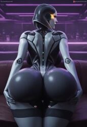 ai_generated android ass ass_focus big_ass curvy edi mass_effect metallic_body nightclub robot_girl sexbot tinted_eyewear visor