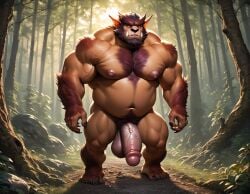 1boy abs ai_generated arm_hair balls bara big_balls big_muscles big_nipples big_pecs big_penis booster_rex brown_body brown_fur bugbear chest_hair daddy dilf dungeons_and_dragons erect_nipples erection fangs gay hair hairy hairy_male huge_balls huge_cock huge_muscles humanoid hunk leg_hair long_ears male male_only muscular muscular_humanoid muscular_male navel nipples nude pecs penis pointy_ears pubic_hair solo