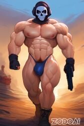 abs ai_generated alpha_male armpits balls bara beard beefy big_balls big_muscles big_nipples big_pecs big_penis call_of_duty call_of_duty_modern_warfare_2_(2022) daddy dilf gay ghost_(modern_warfare_2) hair huge_balls huge_cock huge_muscles huge_pecs hunk male male_only manly mask masked_male mostly_nude moustache muscular muscular_human muscular_male nipples pecs penis pubic_hair simon_riley solo topless topless_male tough_guy underwear underwear_only zodoai