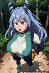 ai_generated aindroidparanoid ass big_breasts blue_eyes blue_hair boku_no_hero_academia breasts busty foreskin hadou_nejire hi_res hourglass_figure huge_breasts large_breasts latex_clothing long_hair my_hero_academia nejire_hado nipples outdoors pussy slim stable_diffusion superheroine taller_girl voluptuous wide_hips