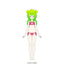 bikini charat_genesis lime_hair limefair98 original_character tagme