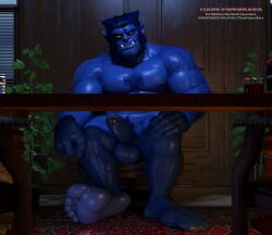 3d 3d_(artwork) abs balls beast_(x-men) biceps blue_body blue_skin boner darkviperbara erection fangs feet genitals hank_mccoy humanoid humanoid_pointy_ears male male_only mammal marvel marvel_comics muscular muscular_humanoid muscular_male nipples nude pecs penis solo solo_male teeth x-men