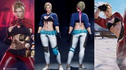 1girls 3d abs big_breasts blonde_hair bra cleavage female female_only fully_clothed lidia_sobieska mod shirt_up solo tekken tekken_8 video_games