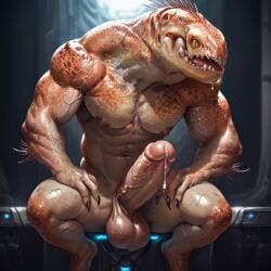 abs ai_generated alien anthro balls bara big_balls big_muscles big_nipples big_pecs big_penis booster_rex brown_body daddy dilf erection flexing gay halo_(series) huge_balls huge_cock huge_muscles hunk kig-yar male male_only muscular muscular_anthro muscular_male navel nipples nude pecs penis reptile scalie solo