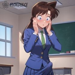 1futa ai_generated blue_eyes brown_hair classroom collared_shirt covered_penis detective_conan erect_penis erection erection_under_clothes erection_under_clothing erection_under_skirt flordulce futa_only futanari indoors long_hair looking_down necktie penis pubic_hair ran_mouri school_uniform shocked shy skirt solo_futa standing surprised