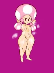1girls belly breast breasts breasts eyelashes female female_in_heat female_only in_heat mario_(series) mob_face mushroom_girl mushroom_humanoid naked naked_female nintendo nipples nude nude_female purple_background pussy solo solo_female steaming_body sweat sweaty_body tagme tagme_(artist) thick_thighs thighs toadette twintails unknown_artist unknown_source
