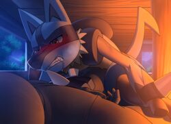 2boys anal anal_penetration anal_sex ass blush bodily_fluids canine clenched_teeth detailed_background doggy_style duo feral feral_on_human feral_on_male feral_penetrating_human forced gay heavy_breathing hi_res human interspecies katahane3 lucario male_only mammal nintendo penetration penile_penetration pinned pinned_down poképhilia pokemon pokemon_(species) pokemon_dppt rough_sex saliva sex sweat teeth video_games yaoi