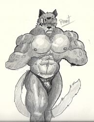 abs anthro barazoku biceps bulge claws clothed clothing dreamworks felid feline felis finger_claws fur hi_res kung_fu_panda leopard male male_focus male_only mammal markings muscular muscular_anthro muscular_male nipples pantherine pecs pecs_touching pinumontbalou solo solo_focus spots spotted_body spotted_fur tai_lung_(kung_fu_panda) tail underwear underwear_only whiskers