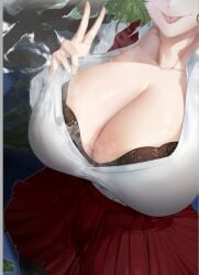 1girls big_breasts breasts cleavage female female_focus female_only giantess giga_giantess gigantic_breasts green_hair highres kabubu_3 kazami_yuuka solo touhou touhou_project video_game_character yuka_kazami yuuka_kazami