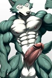 abs ai_generated animal_ear_fluff animal_ears animal_genitalia animal_humanoid animal_penis anime anime_style arms_up balls beastars big_balls big_cock big_muscles big_penis cock cum_on_penis ear gray_body gray_hair grey_skin huge_cock huge_cock legoshi_(beastars) legs male masculine muscle muscles muscular muscular_male naked no_panties nose nude nude_male nudity open_mouth penis solo solo_male uncensored white_body wolf wolf_boy wolf_ears wolf_humanoid wolf_tail