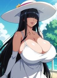 ai_generated breasts breasts_bigger_than_head cleavage collarbone elderly_female female huge_breasts mature_female milf older_female solo ultrahentaisai