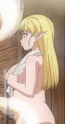 anime_screencap bbw big_ass big_breasts blonde_hair casual chubby chubby_female elf elf-san_wa_yaserarenai elfuda female hot_tub huge_ass massive_breasts plus-sized_elf plus_size public_shower screencap screenshot spa sweat tagme white_hair wide_hips