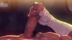 abs bandage censored daddy danzi_engine gay handjob jerking kiraboshi_kazuma_(shiba_yuuji) longer_than_10_seconds male_only manly masturbating masturbation no_visible_face penis pixelated_penis pubic_hair tagme tough_guy video wanking