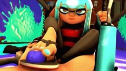 1girl1boy 3d animated cumshot foot_fetish foot_focus glasses male/female orgasm painted_nails sandaljob sandals sfm source_filmmaker splatoon straight tagme