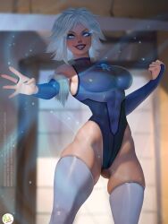 1girls 2024 armwear dc dc_comics didi_esmeralda female female_only fully_clothed gloves ice killer_frost leggings legwear leotard short_hair short_hair_female solo solo_female solo_focus suicide_squad supervillain supervillainess tagme