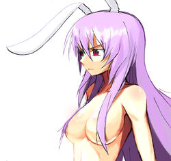 animal_ear breasts bunny_ear convenient_censoring female kasuga_ayumu_(artist) long_hair nude purple_hair red_eyes reisen_udongein_inaba solo touhou