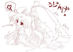 animal_ear bunny_ear footwear kisairo_kaede monochrome reisen_udongein_inaba socks solo touhou