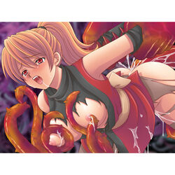 female final_fantasy final_fantasy_iii monster refia tentacle torn_clothes