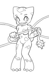 anthro breasts bulbasaur female female_only front_view monochrome nikukyu nintendo nude pokémon_(species) pokemon pokemon_rgby pussy solo