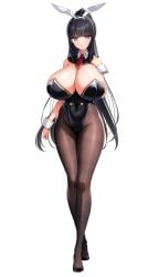 1girls bangs bare_shoulders big_breasts black_hair breasts bunny_ears bunny_girl bunnysuit cleavage curvy curvy_female derauea detached_collar detached_sleeves female female_only full_body game_cg hair_ribbon large_breasts lingerie long_hair looking_at_viewer milk_factory momina_chichizaki motto!_haramase!_honoo_no_oppai_isekai_oppai_bunny_gakuen! official_art pantyhose png shiny_breasts shiny_skin solo teenager transparent_background