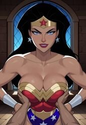 abs ai_generated ass big_ass big_breasts breasts dc dc_comics dcau diana_prince doom4rus justice_league justice_league_unlimited muscular muscular_female thick_thighs thunder_thighs wide_hips wonder_woman wonder_woman_(justice_league)