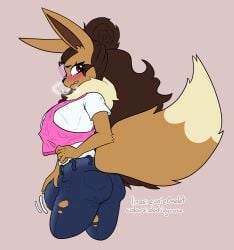 anthro big_ass big_breasts breasts bubble_butt bulge eevee erection erection_under_clothes eveieomelet furry futanari huge_ass huge_breasts ivee_rose penis pokemon pokemon_(species) tagme thick_thighs wide_hips