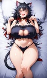 1girls ai_assisted ai_generated amber_eyes animal_ears big_ass big_breasts black_hair breasts breasts_bigger_than_head cat_ears cat_girl cat_lingerie cat_tail catgirl curves curvy curvy_body curvy_female curvy_figure curvy_hips dominant_female enormous_breasts ftggtgg gigantic_breasts huge_ass huge_breasts hyper_breasts large_ass large_breasts massive_breasts paw_pose red_hair seducing seductive seductive_eyes seductive_look seductive_pose seductive_smile skirt solo solo_female solo_focus sorceress_sophia thick_ass thick_thighs two_tone_hair villain villainess