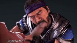 2boys 3d animated beard censored cmnm dark_brown_hair deep_blowjob dubious_consent erect_nipples erection facial_hair fellatio fingerless_gloves gay gif hazel_eyes headband joecalzon large_penis looking_at_viewer loop male/male male_focus male_only male_pov mortal_kombat mortal_kombat_11 mosaic_censoring mustache oral oral_sex penis pixelated pointless_censoring questionable_consent scar_across_eye sfmtraining stroking_cock sub-zero video_games yaoi