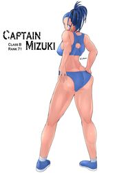 1girls ass back bandaid bandaid_on_face biceps big_ass big_breasts big_butt blue_buruma blue_eyes blue_hair blue_shoes blue_sports_bra blue_tank_top breasts buruma captain_mizuki clothing confident curvy earrings english_text erect_nipples erect_nipples_under_clothes eyelashes female female_only fit fit_female full_body fully_clothed hair_scrunchie hands_on_hips highres huge_ass huge_breasts huge_butt iylcat00 large_ass large_breasts looking_at_viewer looking_back looking_over_shoulder muscles muscular muscular_arms muscular_female one-punch_man open_mouth ponytail scrunchie sexually_suggestive shoes signature smile smiling sports_bra teeth text thick_legs thick_thighs tied_hair tight_clothes tight_clothing tongue white_background wide_hips