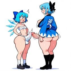 2futas ai_generated ass ass big_ass big_breasts big_butt breasts cirno erection erection_under_clothes erection_under_loincloth fundoshi fundoshi_futanari fundoshilover101 futanari happi_(clothing) huge_ass huge_breasts huge_butt loincloth sarashi touhou valbun_style