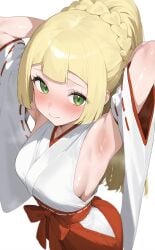 ai_generated highres japanese_clothes lillie_(pokemon) pokemon