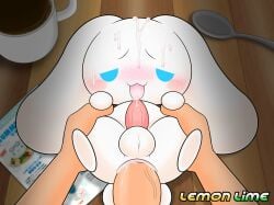 2boys ahe_gao anal anal_sex anal_sex anon artist_logo artist_name big_ears big_penis blush blush_lines blush_stickers canid canine canine_genitalia canine_penis cinnamon_(cinnamoroll) cinnamoroll cinnamoroll_(series) coffee coffee_mug cum cum_in_ass cum_inside cum_on_body cum_on_face cum_on_penis facial holding holding_hands huge_cock lemonlime long_ears looking_pleasured male/male male_penetrating_male penetration pov remastered sanrio semi-anthro sex size_difference smaller_male smaller_penetrated spread_legs white_body