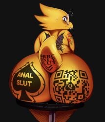 alphys big_ass blacked edit embarrassed looking_at_viewer naked qos_tattoo queen_of_spades sssonic2