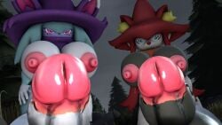 2furrys 2futas 3d big_breasts big_penis blue_eyes breasts furry furry_futa futanari hat katress nilfkana nipples no_bra no_panties palworld pov tagme tagme_(artist)