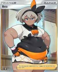 ai_generated bea_(pokemon) belly gym_leader overweight pokemon pokemon_ss saitou_(pokemon) thick thick_thighs