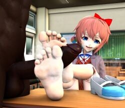 1boy 1boy1girl 1girl1boy 1girls 3d barefoot black_penis blue_eyes bow bow_ribbon bow_tie bowtie clothed clothed_female clothed_female_nude_male crossed_feet crossed_legs dark-skinned_male dark_penis dark_skin doki_doki_literature_club feet feet_on_penis female female/male female_focus foot_fetish foot_focus footfetishrenders footjob green_eyes imminent_footjob light-skinned light-skinned_female light_skin male male/female nail_polish nude nude_male nude_male_clothed_female orange_hair penis_between_feet penis_on_feet presenting_feet sayori_(doki_doki_literature_club) school school_desk school_girl school_uniform schoolgirl schoolgirl_uniform shoes shoes_off shoes_removed short_hair smelly_feet soles steam steamy steamy_feet steamy_footjob sweaty_feet toes variant variant_set