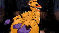 anal anal_sex chicken chicken_girl detailed_background five_nights_at_freddy's_2 fnaf purple_skin robot robot_girl straight tagme withered_chica