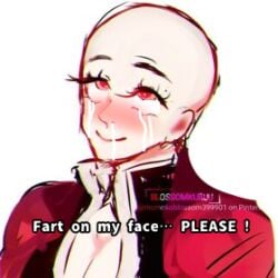 1girls ai_generated bald bald_man begging begging_for_more crying crying_with_eyes_open demon_slayer demon_slayer_uniform english_text eyes_rolling_back fart fart_fetish female_only red_eyes snot snot_trail taiga_warringwarrioridiot