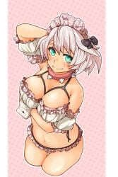 arc_system_works big_breasts bikini cleavage elphelt_valentine guilty_gear guilty_gear_strive smile spiked_collar sugag