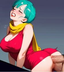 ai_generated anal anal_sex anal_sex anus bulma_briefs bulma_briefs_(majin_buu_saga) doggy_style doggy_style from_behind from_behind_position