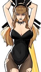 1girls big_breasts bunnysuit cleavage female female_only icek magik_(illyana_rasputin) magik_(marvel_rivals) marvel marvel_rivals ripped_clothing thick_thighs