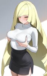 ai_generated dress highres kenken2022257 lusamine_(pokemon) pokemon