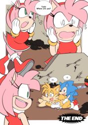 absurd_res after_sex amy_rose anal anthro bodily_fluids canid canine caught classic_sonic comic cum cum_on_back duo e-123_omega eulipotyphlan female fox genital_fluids hedgehog hi_res male male/male mammal senshion sonic_(series) sonic_forces sonic_the_hedgehog_(series) sweat tails