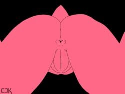 2019 4:3 4_fingers all_fours ambiguous_gender animated anus ass birdo black_background bow breasts close-up digital_media_(artwork) facesitting female fingers first_person_view flat_colors mario_(series) nintendo nude pussy simple_background small_tail solo theunokcringe video_games