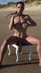 1futa 3d areolae beach black_hair braids breasts choker completely_nude dickgirl eyeshadow finger_on_mouth flaccid front_view full-package_futanari futa_only futanari hand_on_breast intersex long_hair looking_at_viewer midriff morningstar_(saints_row) nipples nude olive_(prozac-parade) penis piercing prozac-parade saints_row saints_row_the_third sitting slim solo_futa tattoo